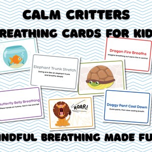 Calm Critters druckbare Karten | Emotionale Regulierung Aktivitäten für Kinder | Calm Down Corner-Werkzeuge | Achtsamkeit für Kinder