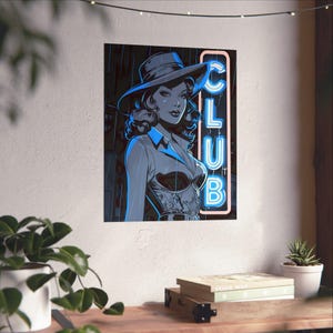 Glamorous Club Poster, Vintage Wall Art, Retro Decor for Home, Gifts for Her, Nightclub Inspired Artwork, Chic Room Aesthetic