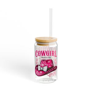 Cowgirl Sipper Glass - Cute Straw Tumbler for Western Lovers, Summer Parties, Gift for Cowgirls and Rodeo Fans, Eco-Friendly Drinkware