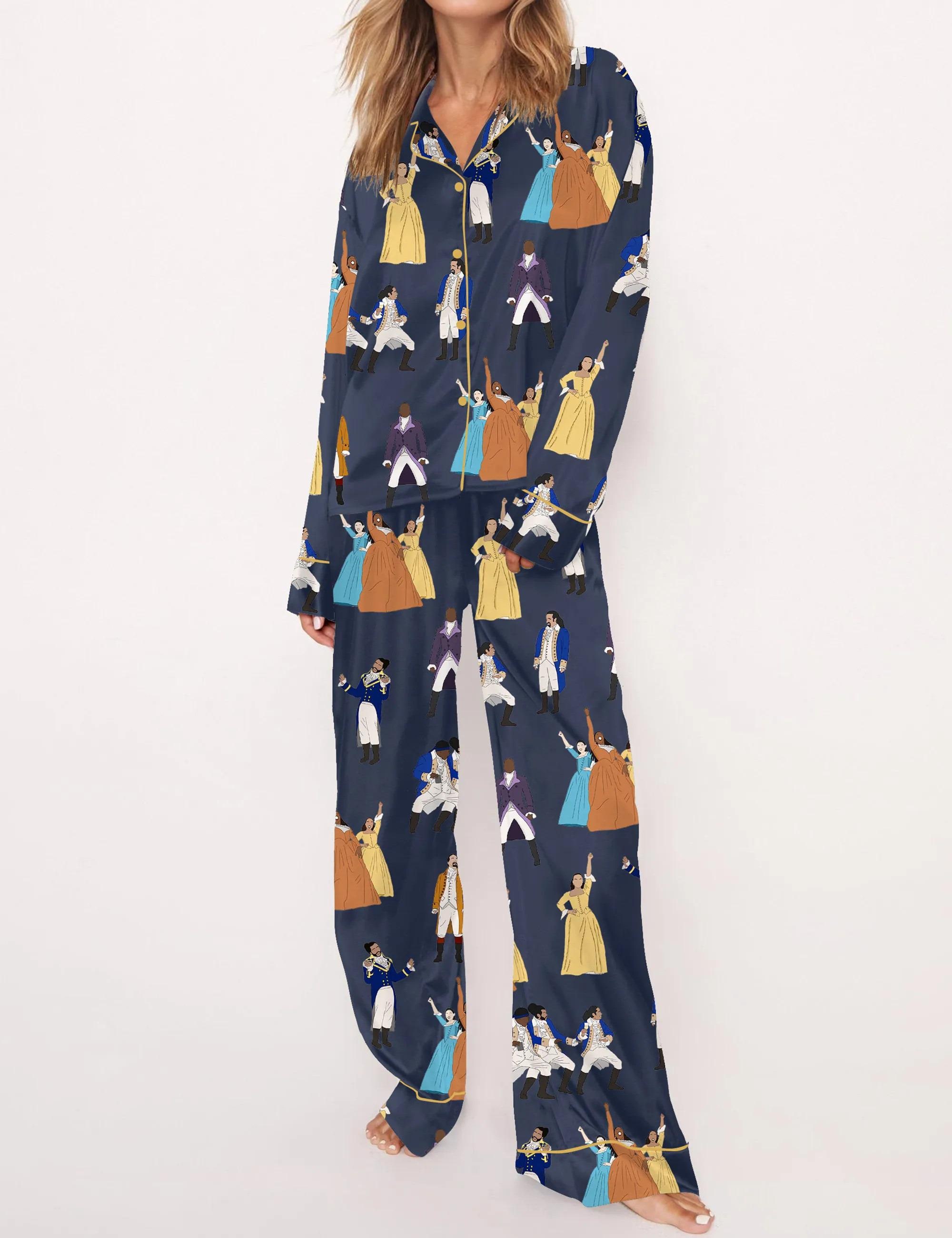 Discover Hamilton Pajama Set for Women, Luxury Sleepwear with Pockets, Soft Silk Feel Loungewear, Elegant Nightwear Gift for Her