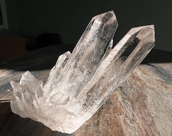 Silver Lemurian Quartz Cluster | Starbrary Record Keeper | 92g Brazil Crystal | Isis Face Channeler