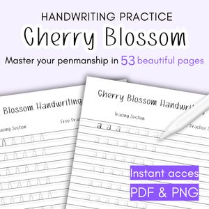 Hojas de ejercicios de escritura a mano (PDF) / Libro de ejercicios de trazado de letras para principiantes / Guía de hojas de escritura imprimibles