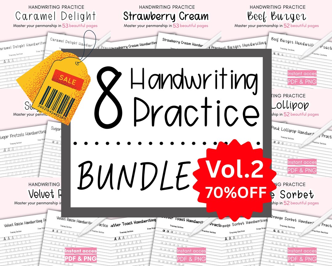 Handwriting Practice Bundle PDF | Letter Tracing Worksheets & Writing ...