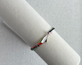 Palestine Flag Charm Bracelet: Handmade Knotted Cord