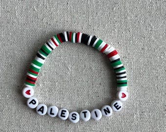 Palestine Flag Color Heishi Bracelet
