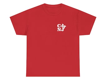 Cape May New Jersey CMNJ postnummerdesign på baksidan unisex t-shirt i kraftig bomull i flera färger