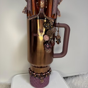 Polished Rose Gold Stanley Bow Straw Topper