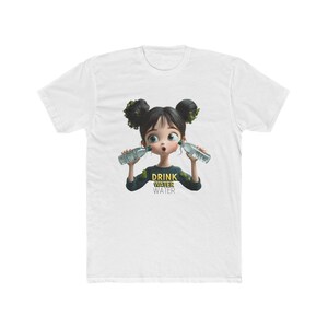 Drink Water Cartoon Unisex Tee, T-Shirt, Funny Hydro Homies Shirt, Hydration Reminder Top, Water Bottle Lover Gift