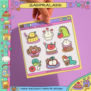 PKJ001 SADPRALADSTICKERS | Doodle stickervel stickers schattige personages: voeg charme toe aan je dagboek met deze chique ontwerpen