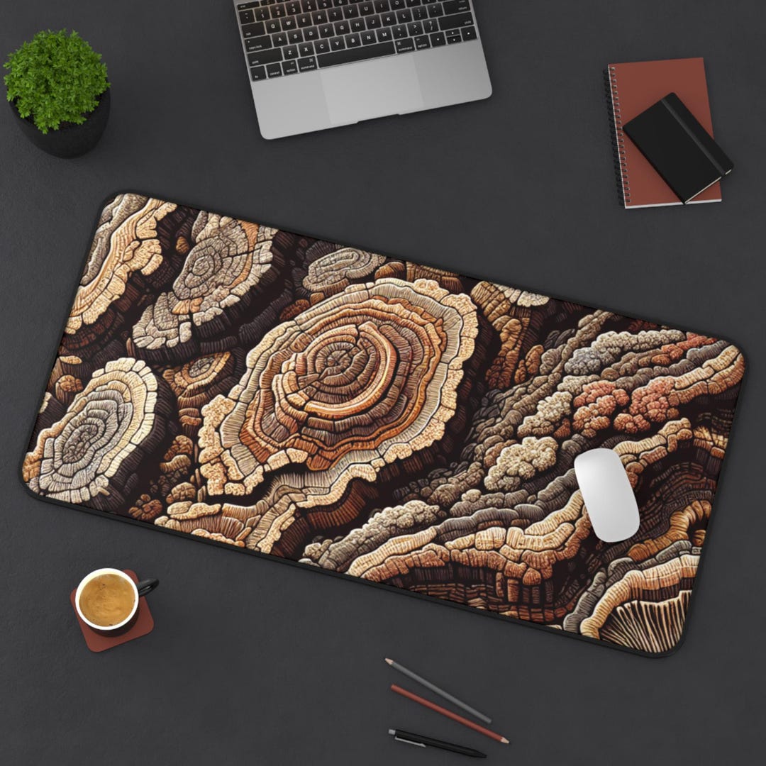 Wood Grain Desk Mat: Rustic Neoprene Office Decor - Etsy