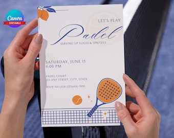 Padel Invitation Template – Editable Canva Design for Summer, Birthday, Social Party