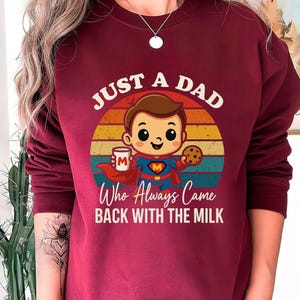 Just A Dad Who Always Came Back With The Milk Png, Came Back With The Milk Png, Retro Dad  Shirt, Funny Father’s Day Png Download