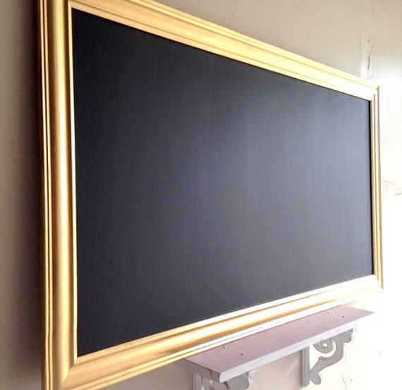 Metallic Gold WALL ORGANIZER Framed Chalk Board Etsy