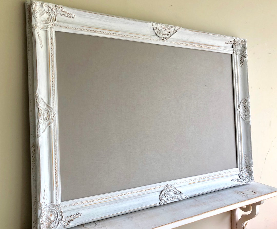 Farmhouse Wall Decor BULLETIN BOARD Fabric Bulletin Board Distressed