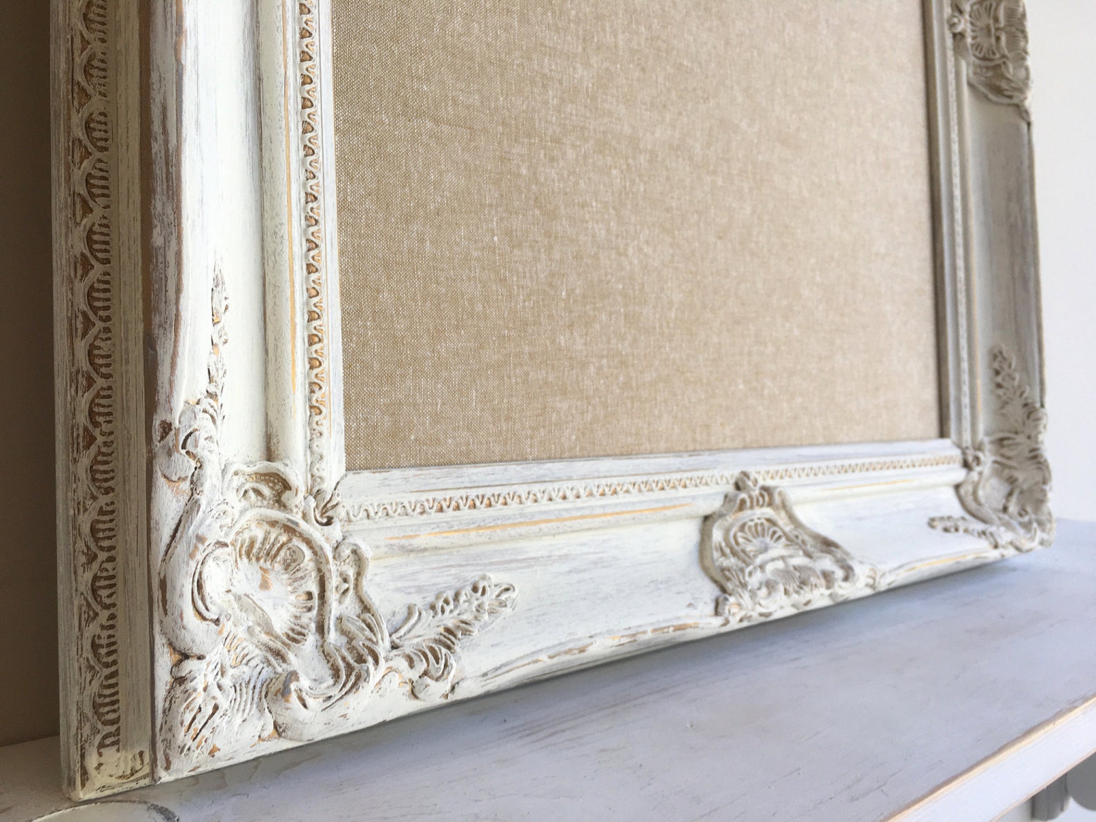 Fabric MEMO BOARD Gallery Wall Linen Board Tan White Etsy