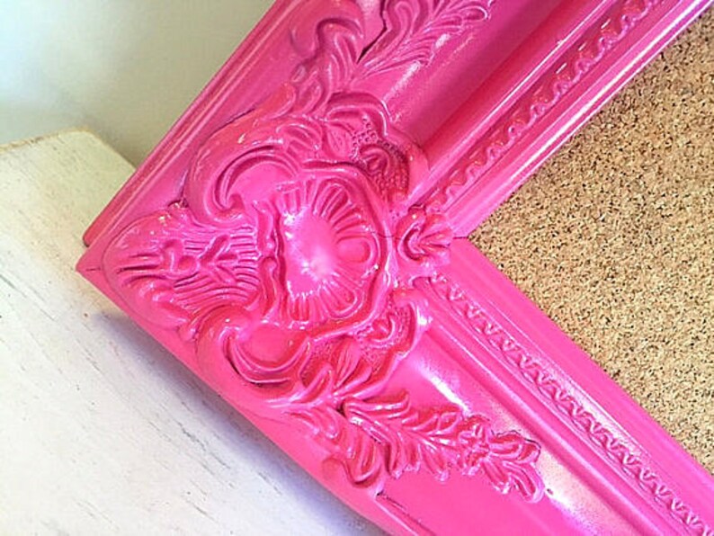 BULLETIN BOARD Girls Room PINK Cork Board Framed Pinboard Etsy