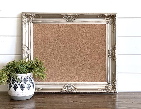 Champagne CORK BOARD Framed Corkboard Silver Gold Vintage Wedding  Decoration Pinboard Pin Board Tack Board Home Office Decor Wedding Sign -  Etsy Norway