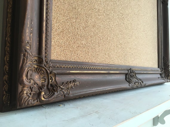 Espresso Brown Cork Board Decorative Corkboard Framed Cork Etsy