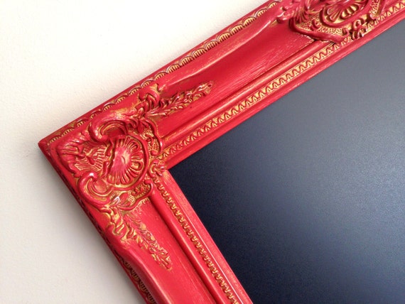 22x26 Magnetic Chalkboard READY TO SHIP Red Framed Chalkboard