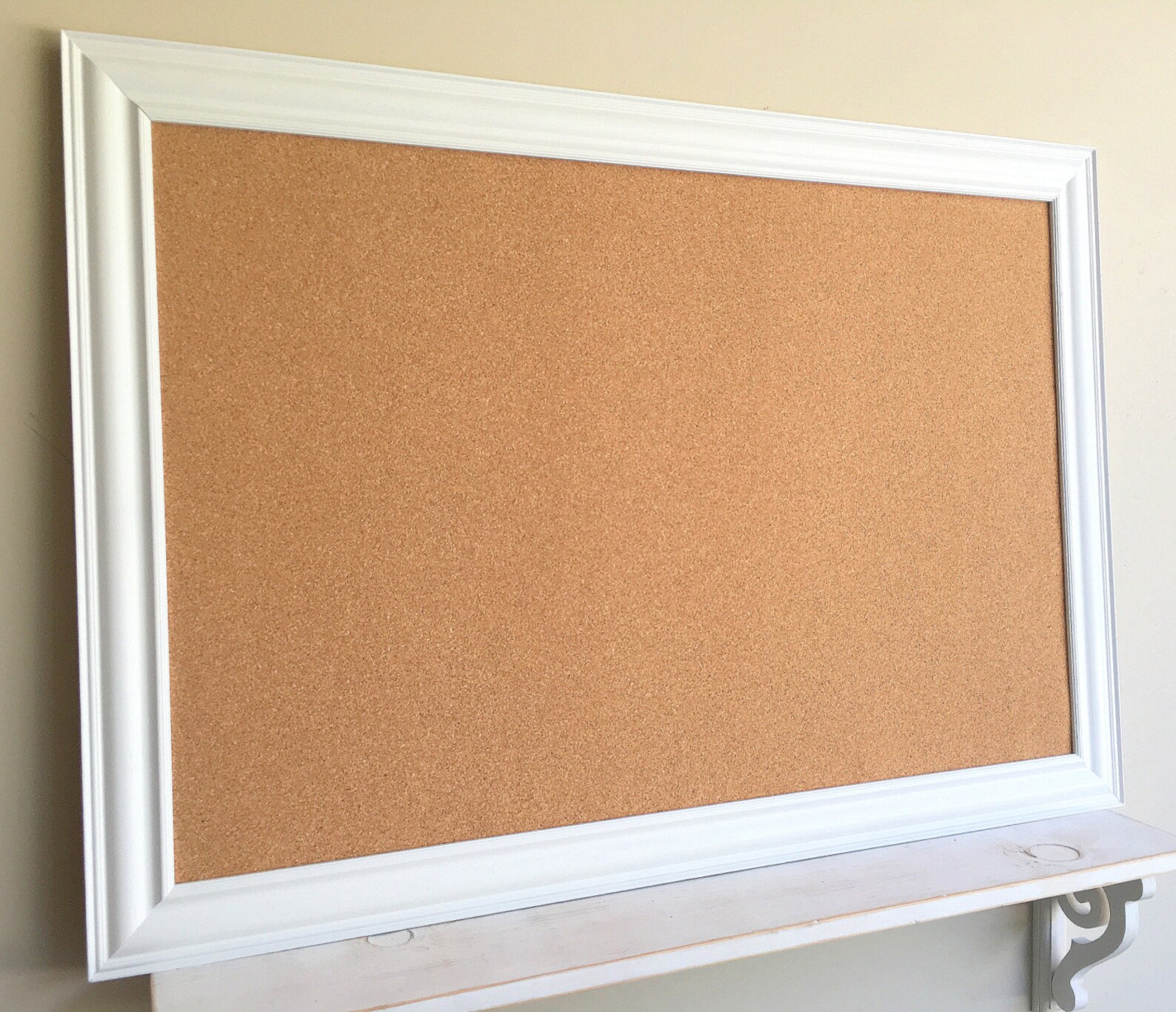 White CORK BOARD Wall Calendar Holder Large Jewelry Organizer Etsy