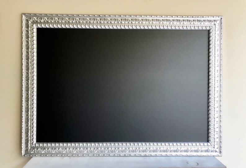 Memo Board Silver CHALKBOARD Message Board Framed Etsy
