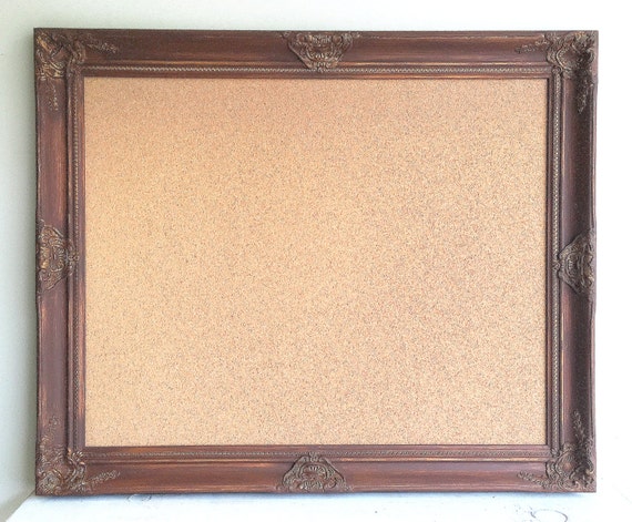 Espresso Brown Cork Board Decorative Corkboard Framed Cork Etsy