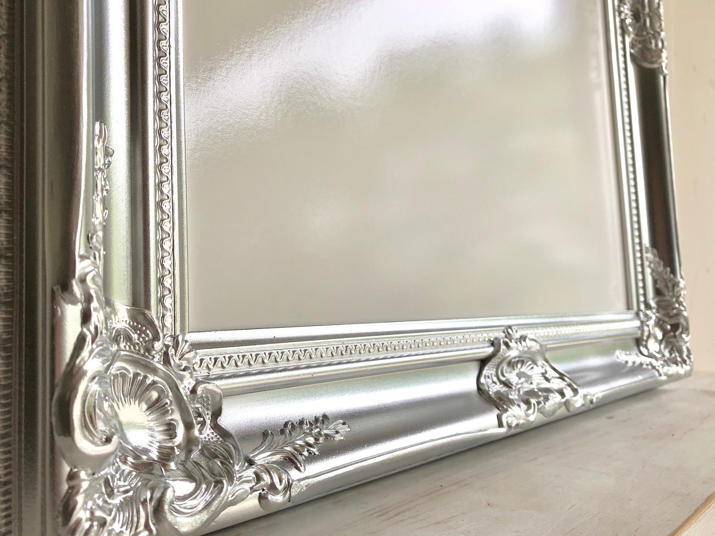 Framed DRY ERASE BOARD Metallic Silver White Board Etsy