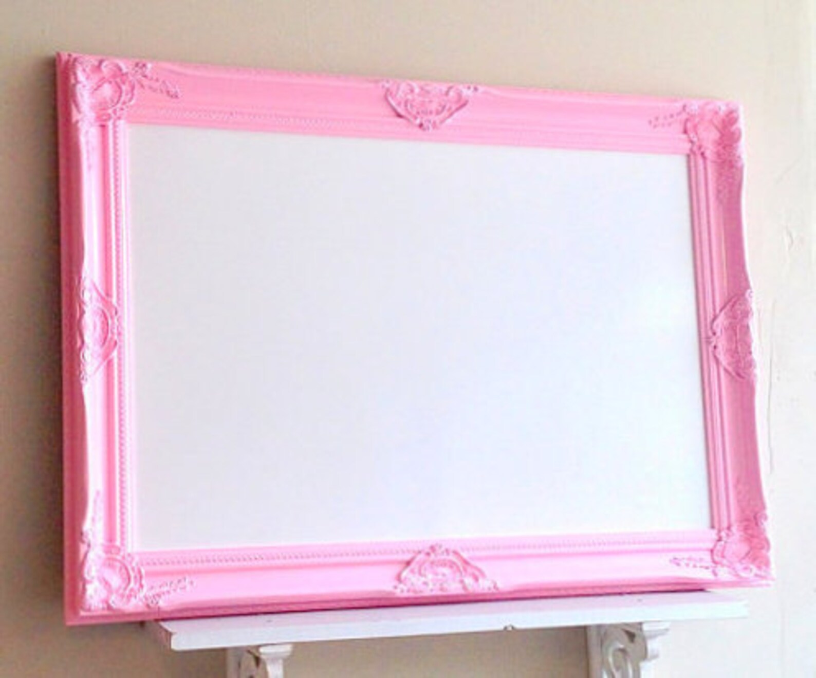 Framed Whiteboard Dry Erase Board Pink Bulletin Board Etsy