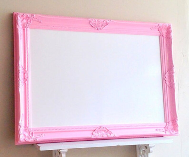 Framed Whiteboard Dry Erase Board Pink Bulletin Board Etsy