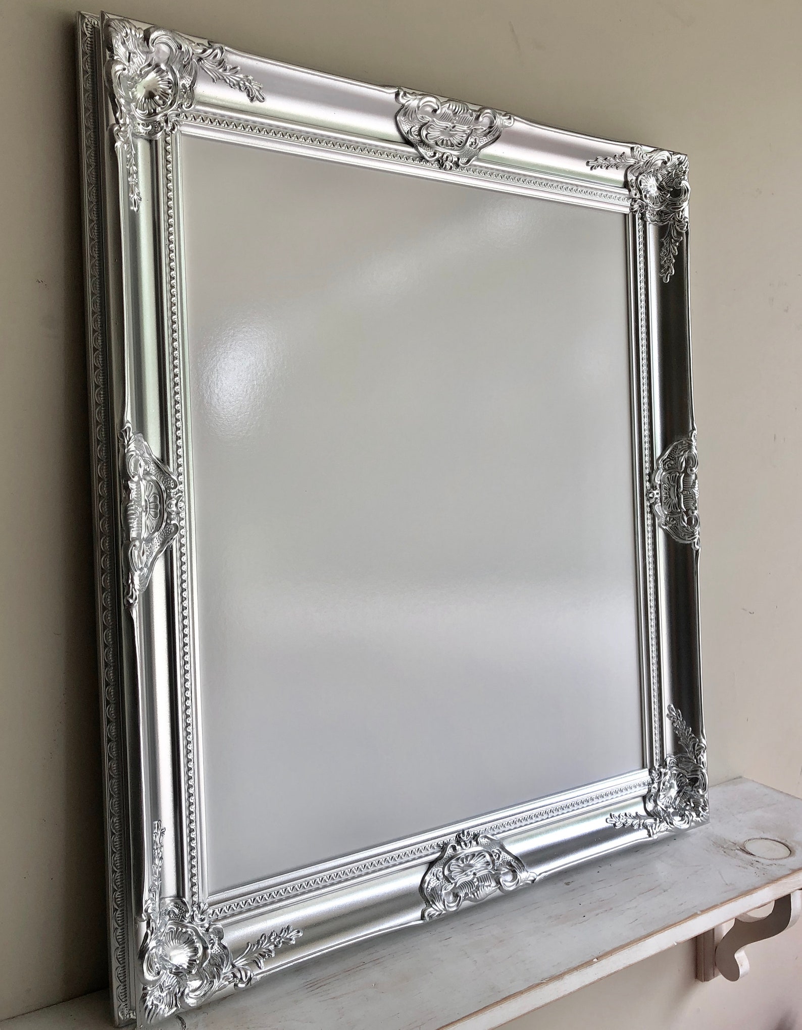 Framed DRY ERASE BOARD Metallic Silver White Board Etsy