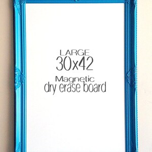 Teal DRY ERASE BOARD 30x42 Blue Magnetic Dry Erase Board Large Dry Erase Board Turquoise Framed Whiteboard Business Office Dry Erase image 3