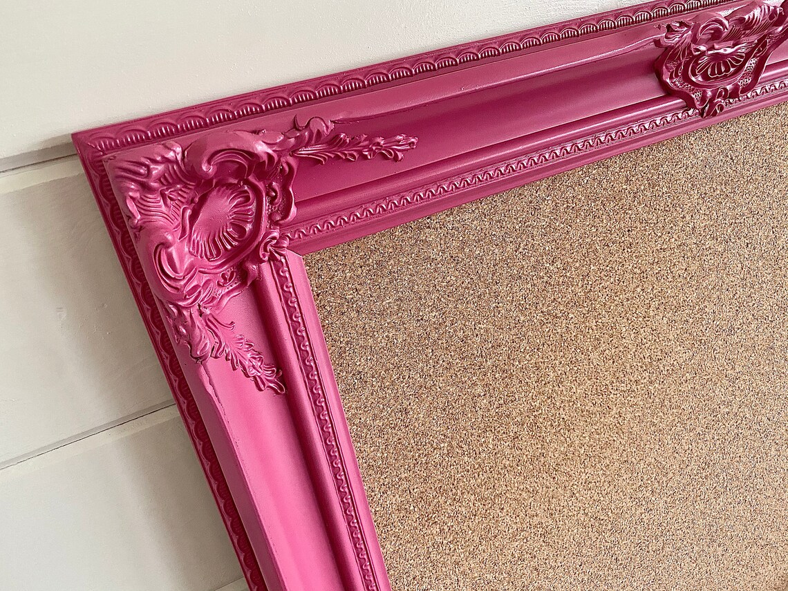 BULLETIN BOARD Girls Room PINK Cork Board Framed Pinboard Etsy