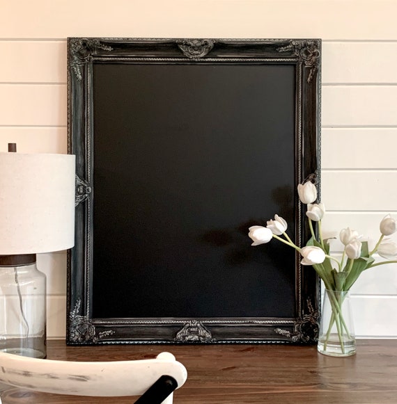 Noir TABLEAU MAGNÉTIQUE 30 x36 Grand tableau noir encadré tableau noir orné tableau  noir en détresse tableau magnétique planche magnétique cuisine -  Canada
