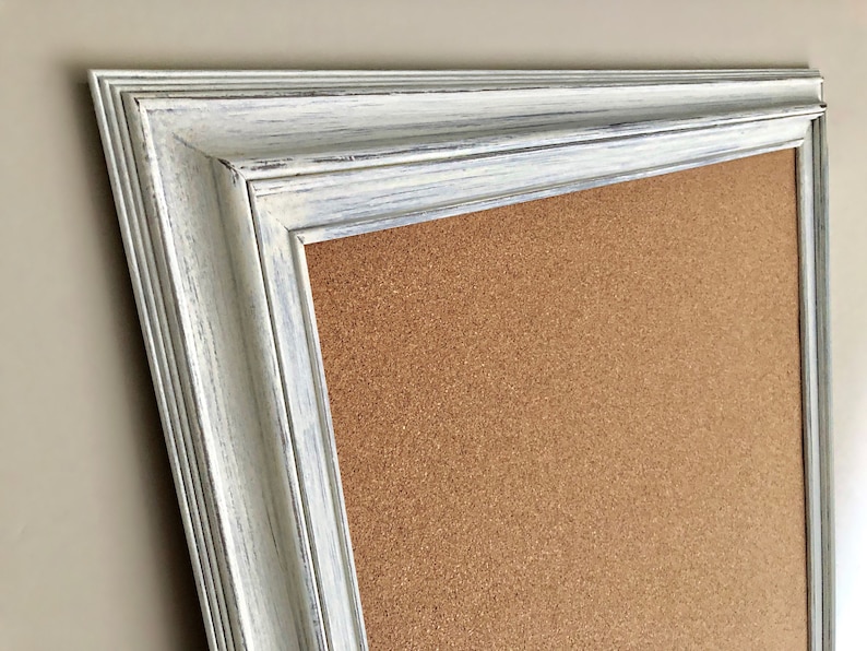 Large FRAMED CORK BOARD White Corkboard Framed Pinboard Pin Etsy