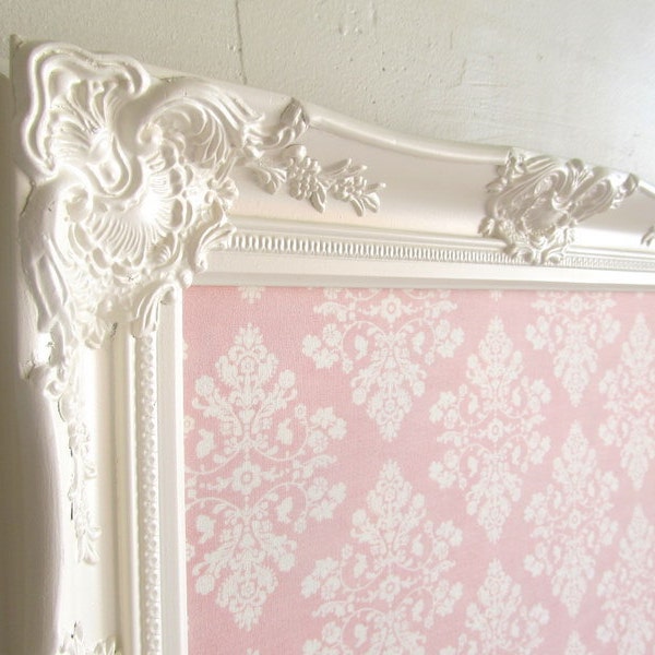 Magnet Board Shabby Chic Pink Damask Girls Vintage Frame Nursery Ornate Pink Wedding Sign Baby Shower Decoration Decor Picture Frame Gift