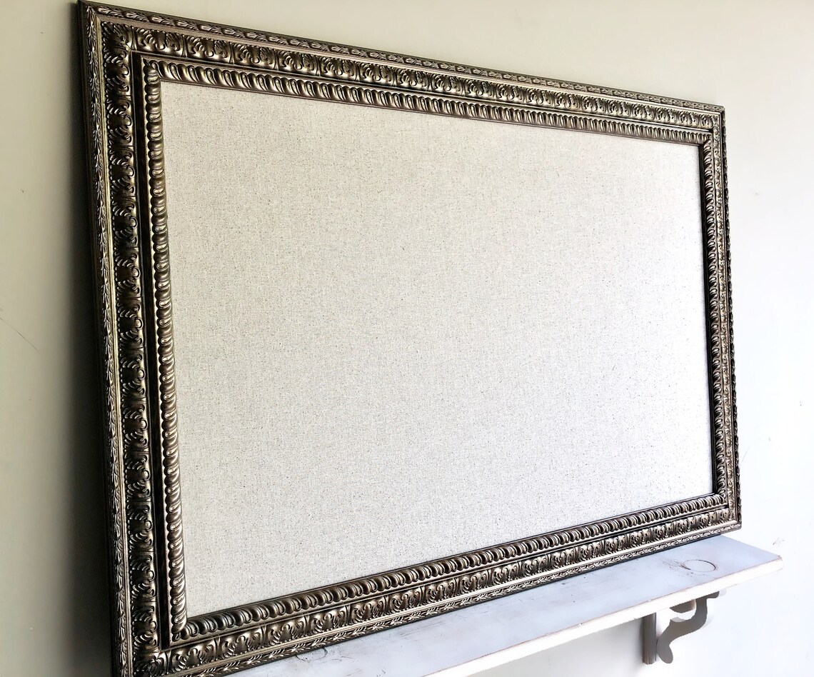 Large FABRIC PIN BOARD Fabric Memo Board Linen Cork Board Oil Etsy