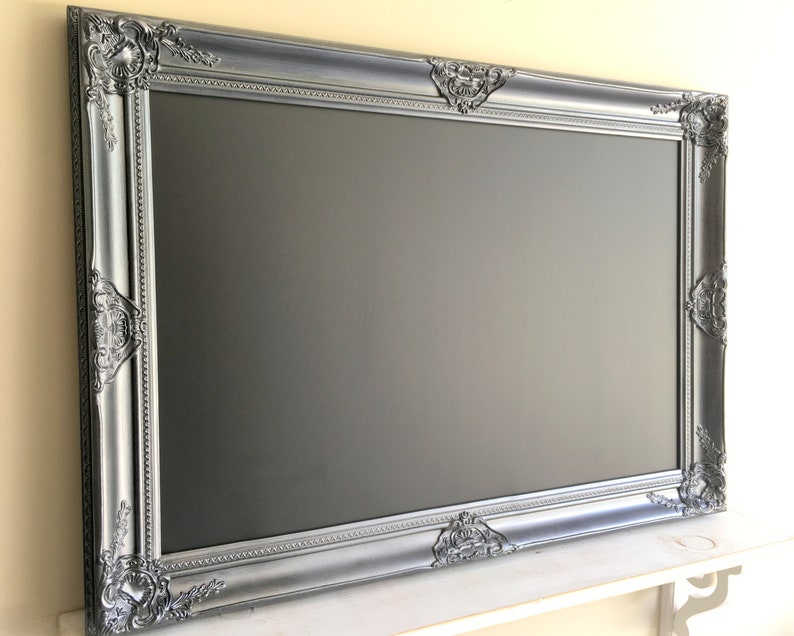Gunmetal CHALKBOARD Dark Gray Framed Chalkboard Black Etsy