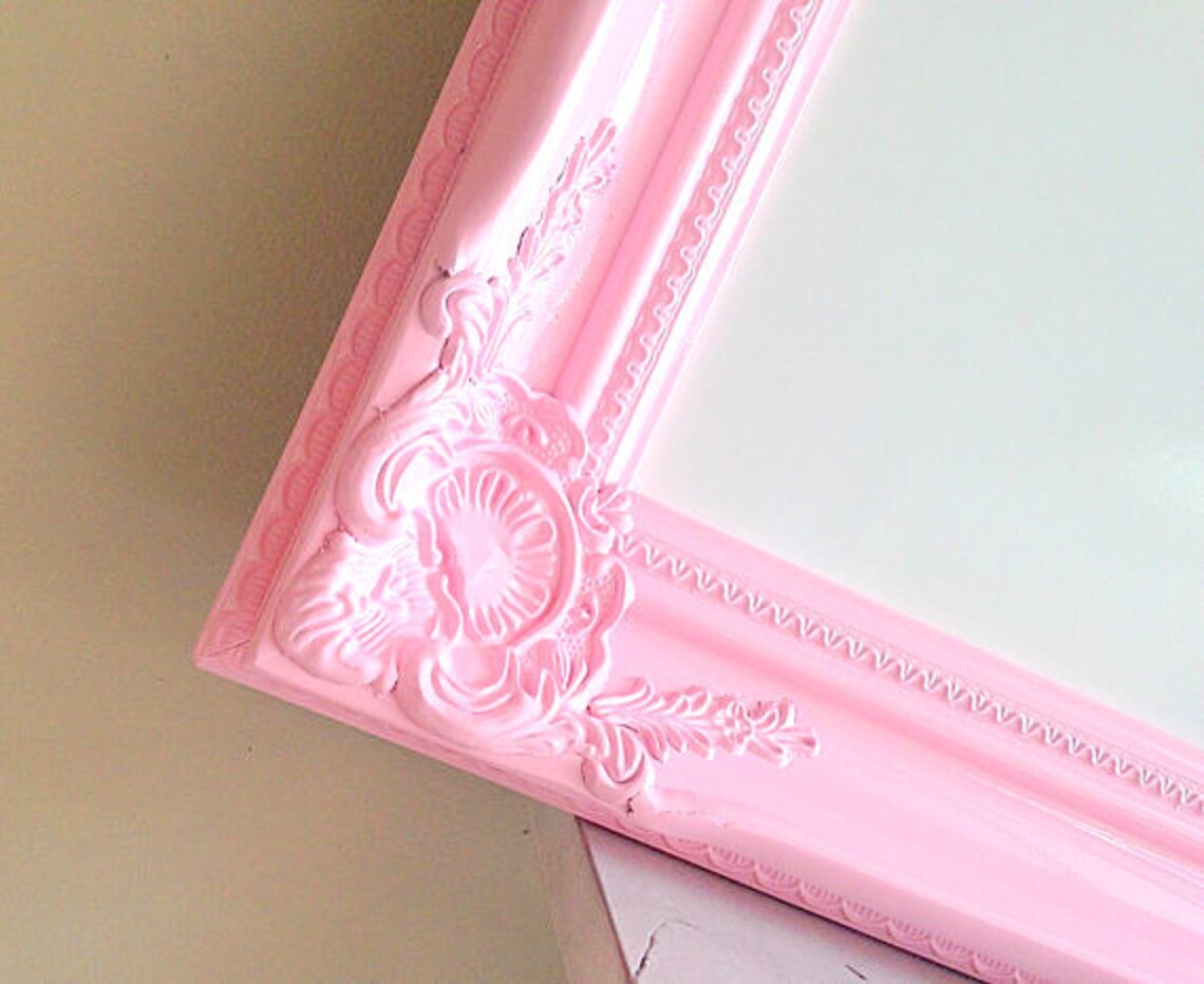 Framed Whiteboard Dry Erase Board Pink Bulletin Board Etsy