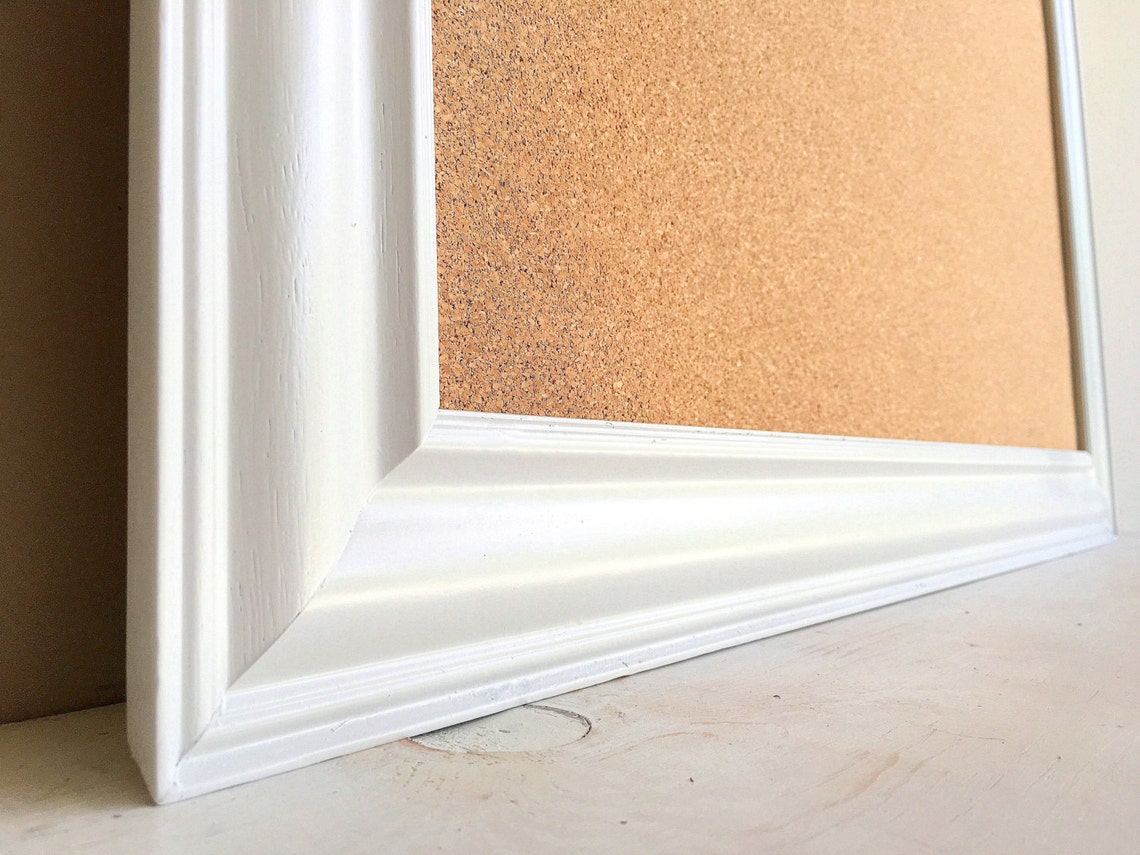 White CORK BOARD Wall Calendar Holder Large Jewelry Organizer Etsy