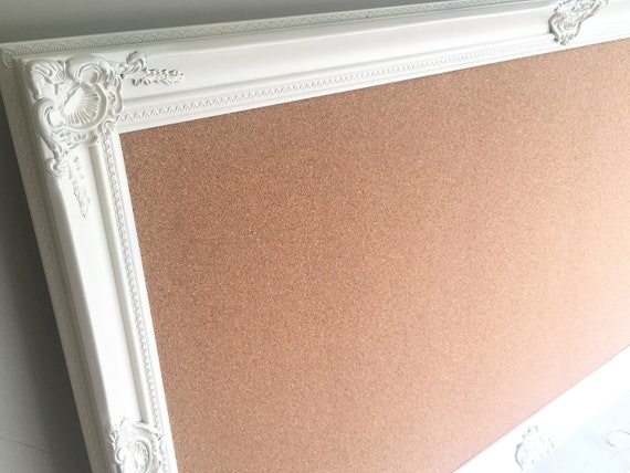 Huge Cork Board Framed Cork Board Framed Bulletin Board Ivory Etsy