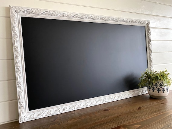 Medium Frame Blackboard XL Handsome 48" x 36" Framed Magnetic Black Chalk Board 