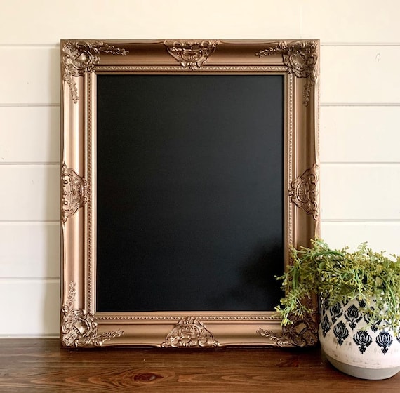 WEDDING CHALKBOARDS Gold Framed Chalkboard Bronze Copper Decor Wedding Sign Antique Gold Black Board MAGNETIC Kitchen Chalk Board Memo Board Etsy