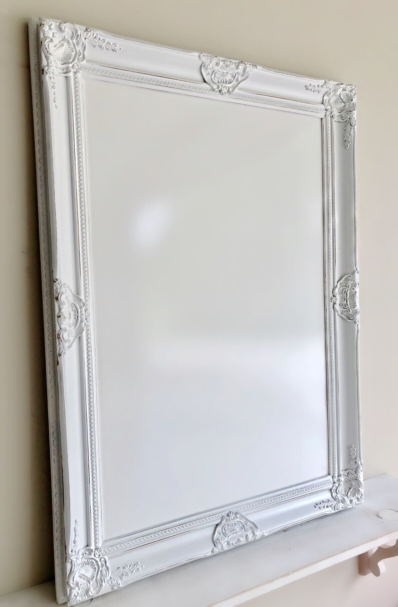 Decorative WHITEBOARD Framed Dry Erase Board Distressed White Etsy