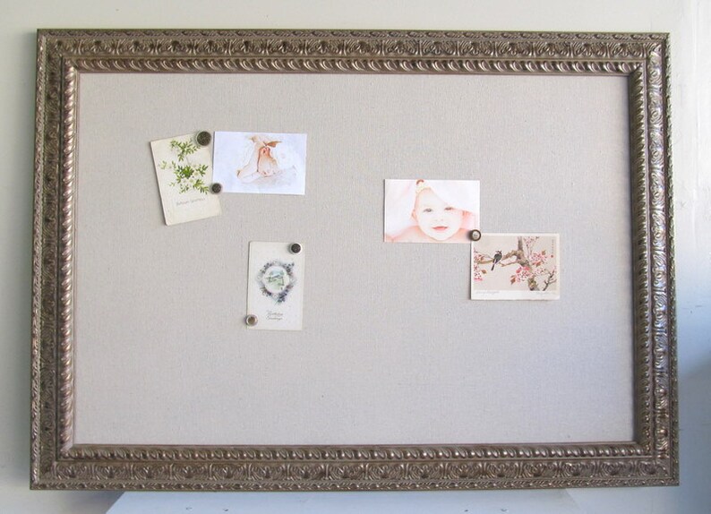 BOARD Large Message Board Gold Memo Board Linen Etsy