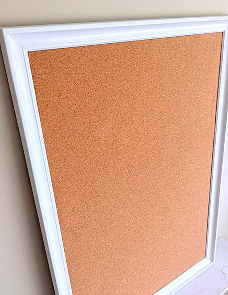 Modern FRAMED CORK BOARD Kitchen Organizer Artwork Display Etsy