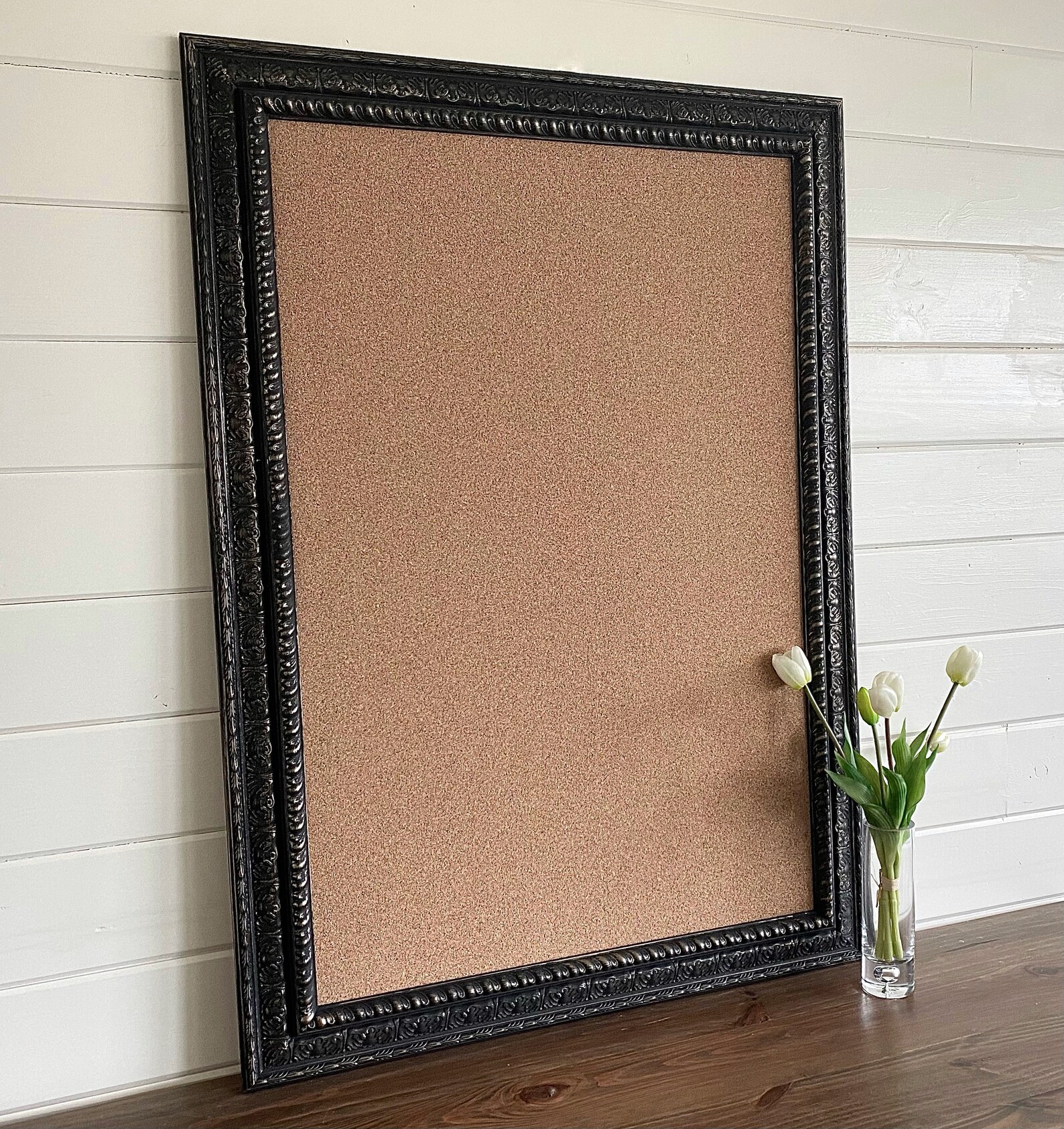 Black Framed CORK BOARD Wall Organizer Large Bulletin Board Etsy