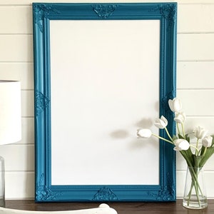 Teal DRY ERASE BOARD 30x42 Blue Magnetic Dry Erase Board Large Dry Erase Board Turquoise Framed Whiteboard Business Office Dry Erase image 1