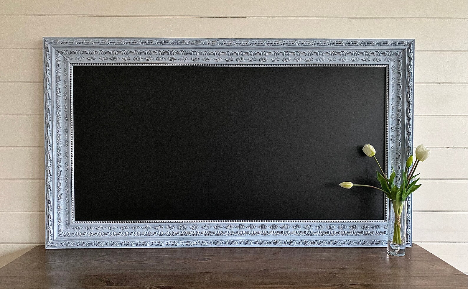 Large FRAMED CHALKBOARD Blue Chalkboard Home Office Wall Decor Etsy