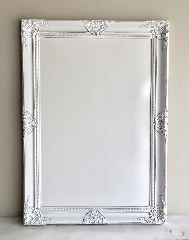 Decorative WHITEBOARD Framed Dry Erase Board Distressed White Etsy