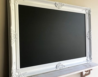 WHITE Framed Chalkboard Narrow Kitchen Chalkboard French Country Kitchen Decor MAGNETIC Chalkboard Chalk Board Blackboard Farmhouse Kitchen